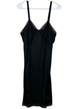 Vtg 60s Penneys Gaymode Black Babydoll Slip Dress 36 Whimsigoth Dark Coquette